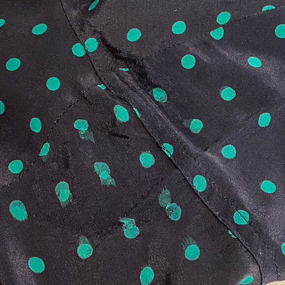 J.CREW Navy And Green Polka Dot Silk Pajama Style Elastic Waist Pant size XL - Picture 8 of 8